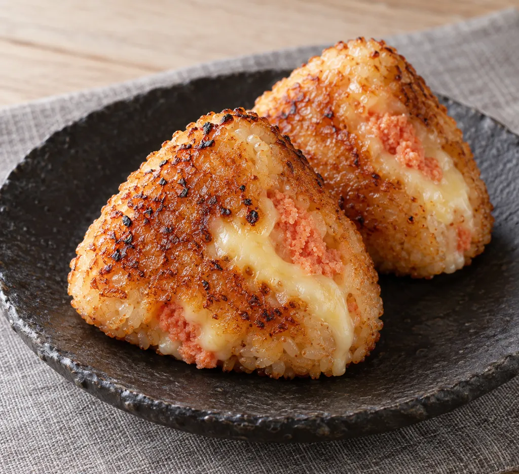 明太子のチーズ入り焼きおにぎりの完成イメージ