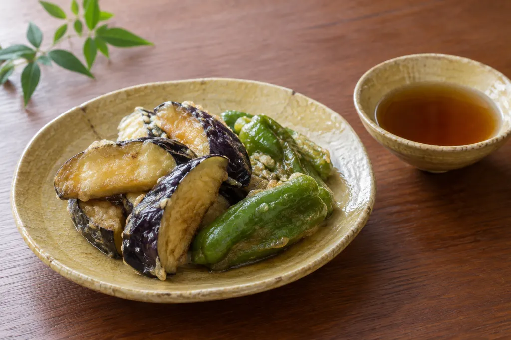 なすとピーマンの薄衣揚げ焼きの完成イメージ