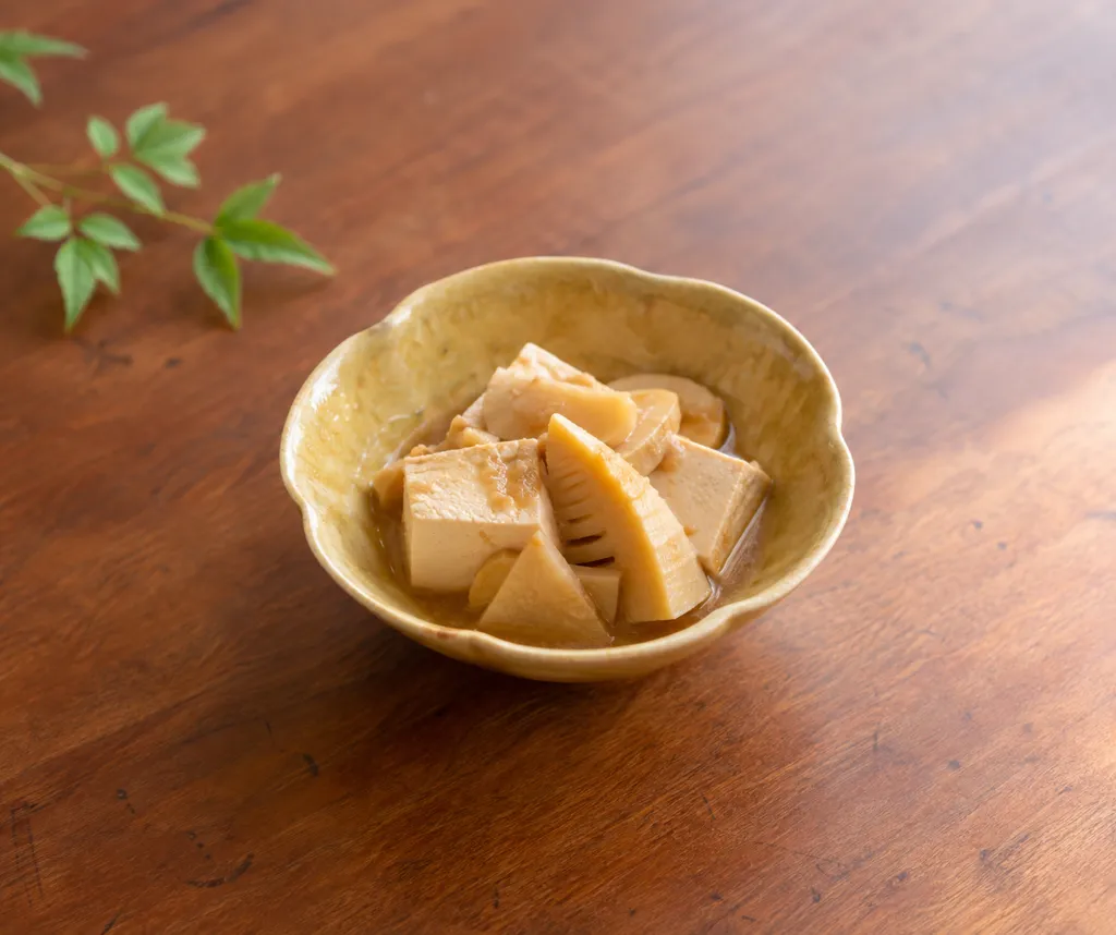 豆腐とたけのこの味噌煮の完成イメージ