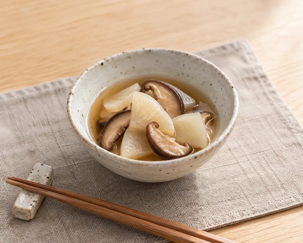 かぶとしいたけのレンジ煮びたしの完成イメージ