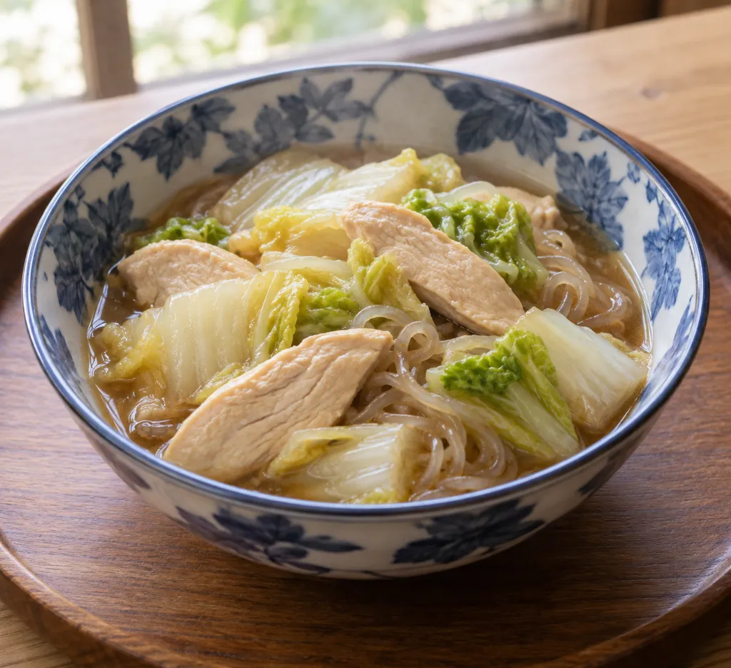 鶏むね肉と白菜のすき煮の完成イメージ