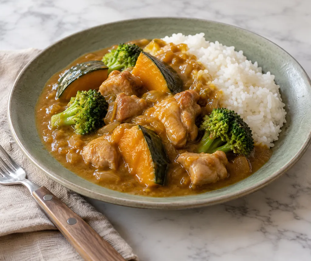 鶏もも肉とかぼちゃの洋風カレーの完成イメージ