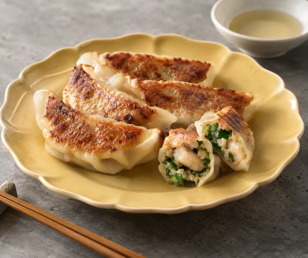 えびとニラの焼き餃子の完成イメージ