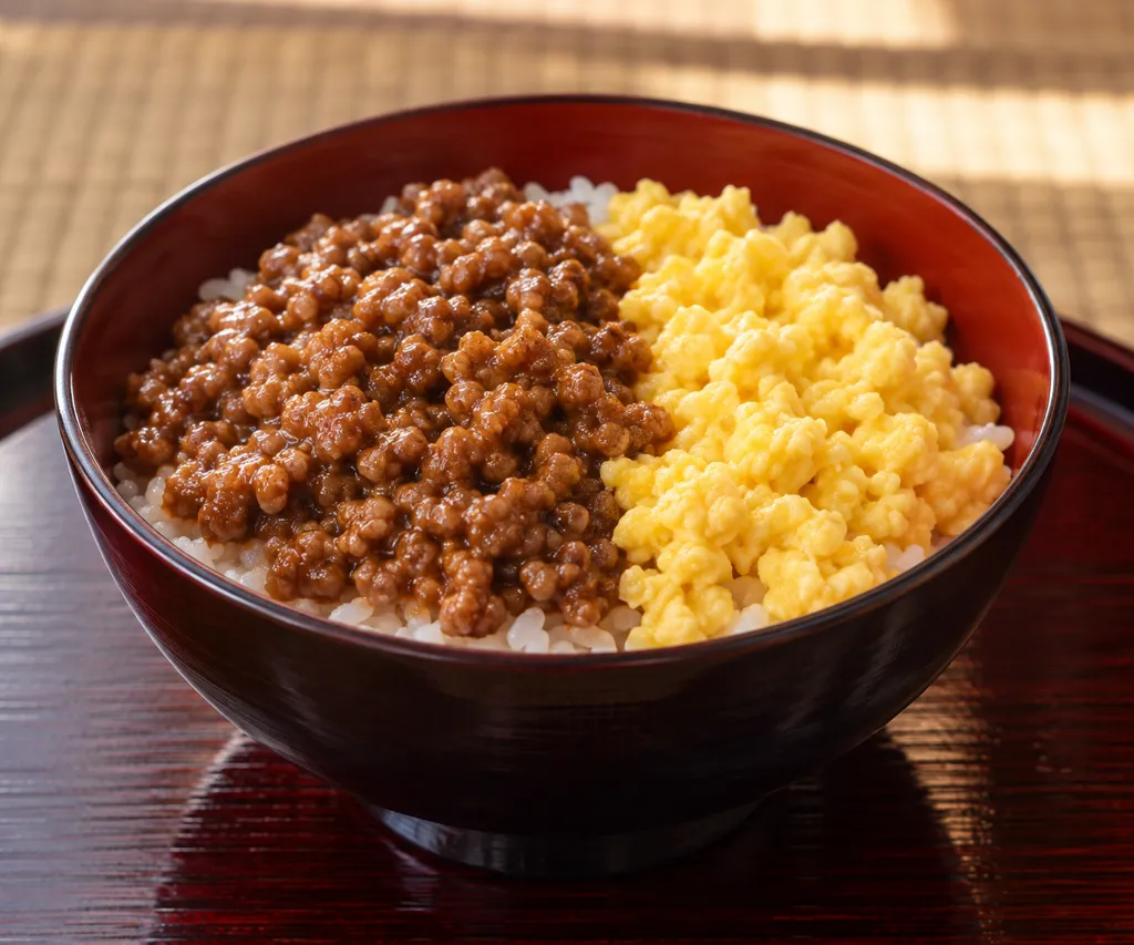 豚肉と卵の味噌そぼろ丼の完成イメージ