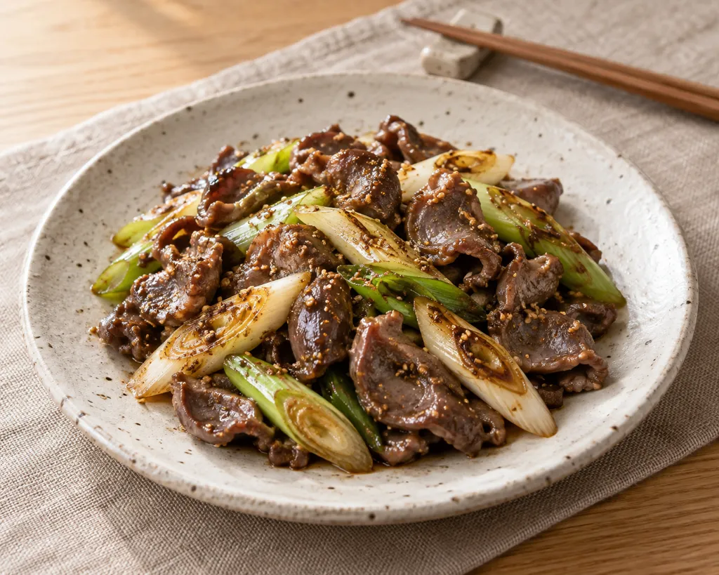 砂肝とねぎのごま炒めの完成イメージ