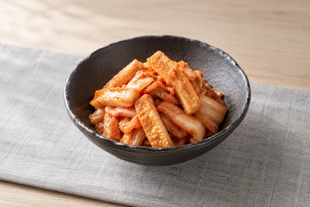 キムチと油揚げの甘辛炒めの完成イメージ