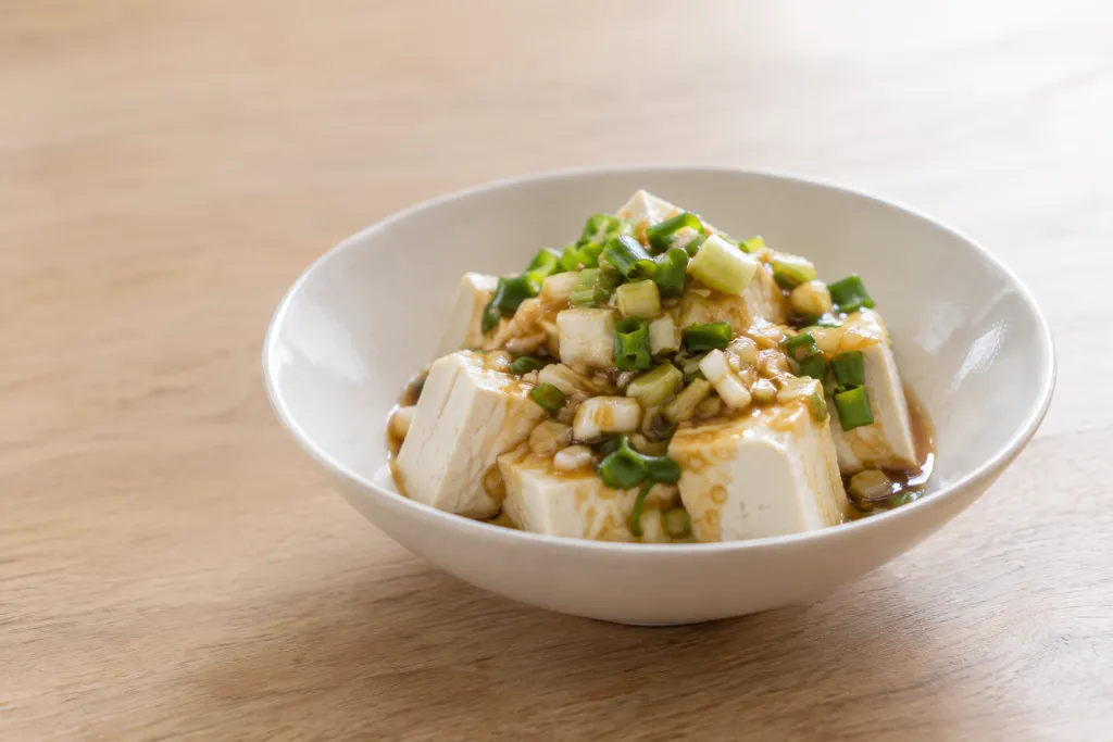 木綿豆腐とねぎの中華だれの完成イメージ