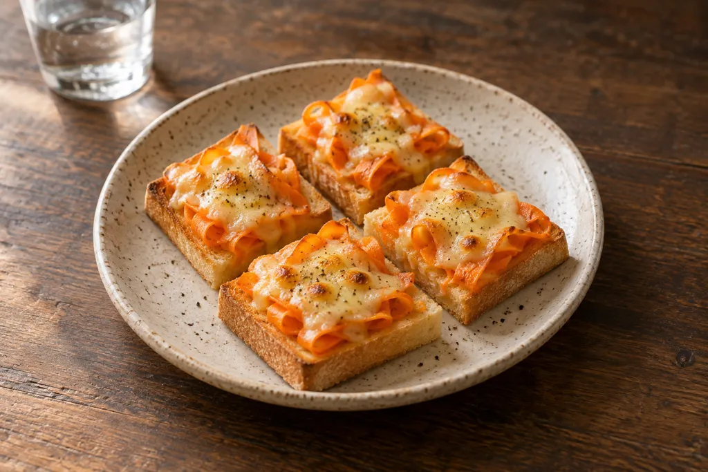 にんじんと食パンのチーズトーストの完成イメージ
