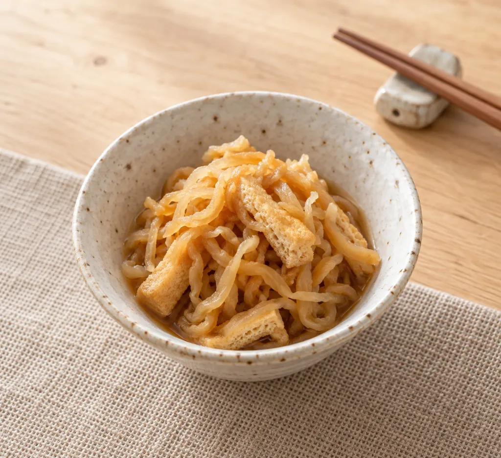 切り干し大根と油揚げの煮物の完成イメージ