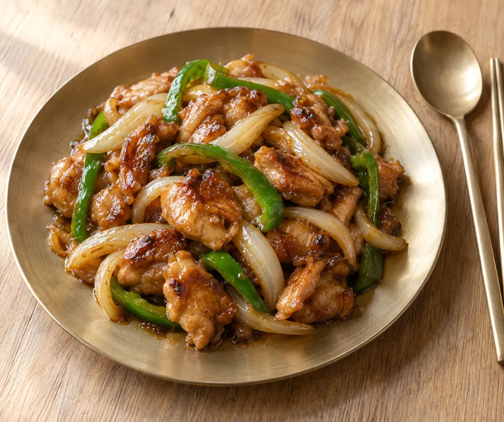 鶏もも肉と玉ねぎのプルコギの完成イメージ