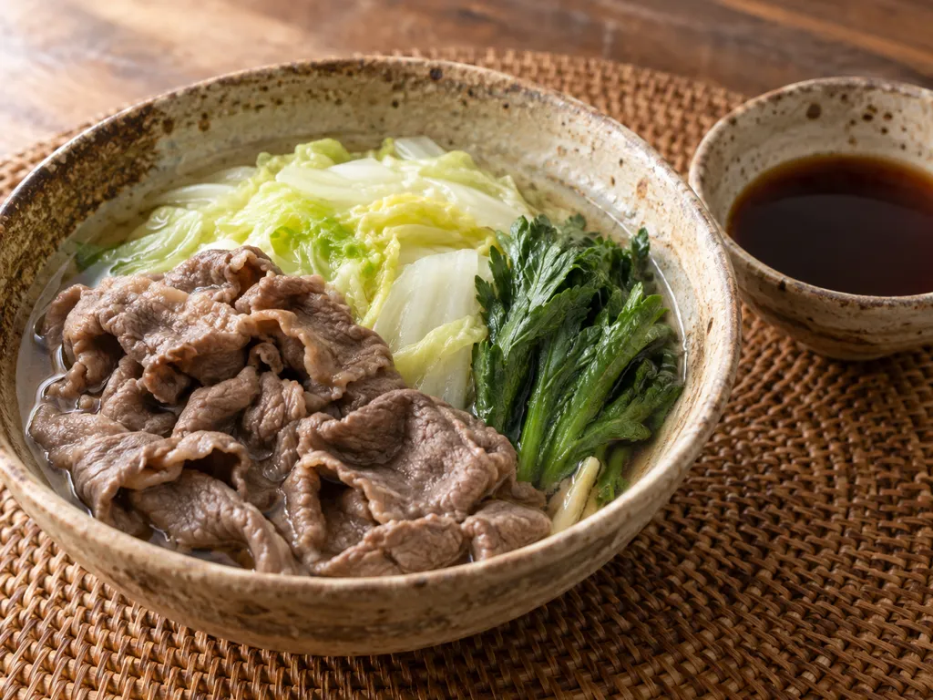 牛薄切り肉と白菜の簡単しゃぶしゃぶの完成イメージ