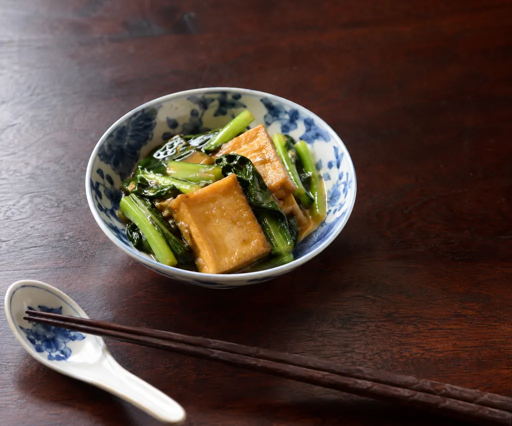 厚揚げと小松菜の中華焼きの完成イメージ