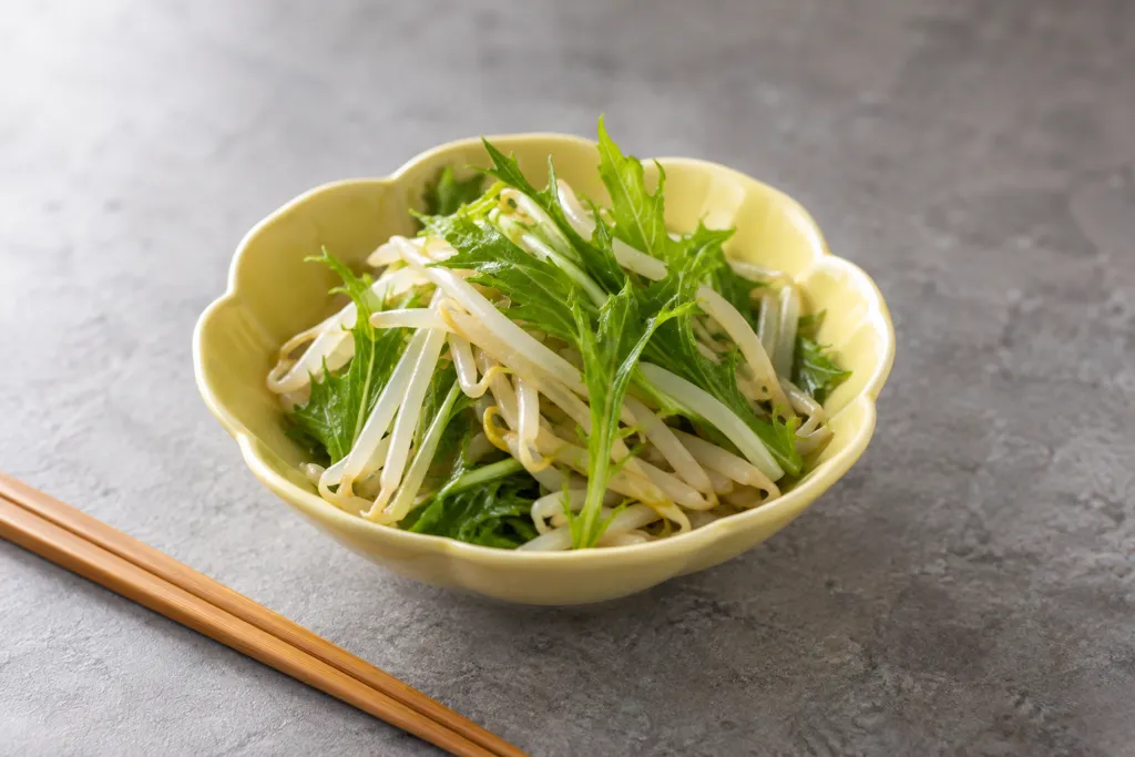 もやしと水菜の中華和えの完成イメージ
