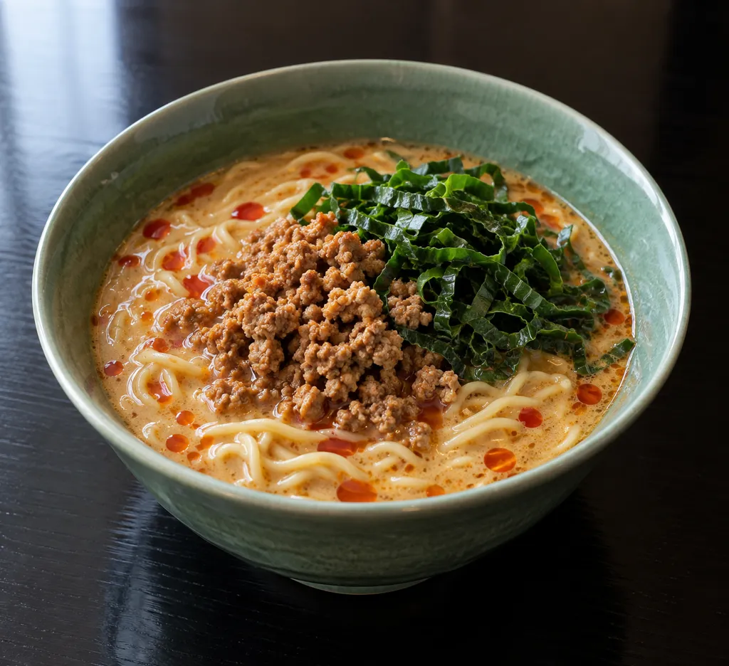 豚ひき肉とケールの担々麺の完成イメージ