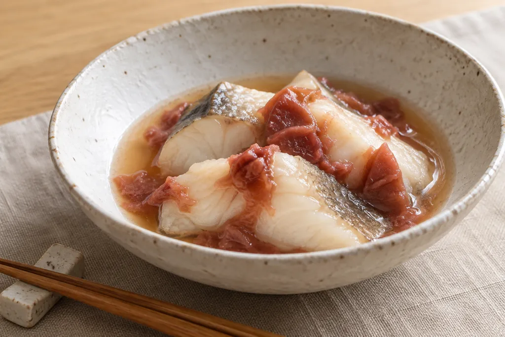 たらのレンジ梅煮の完成イメージ