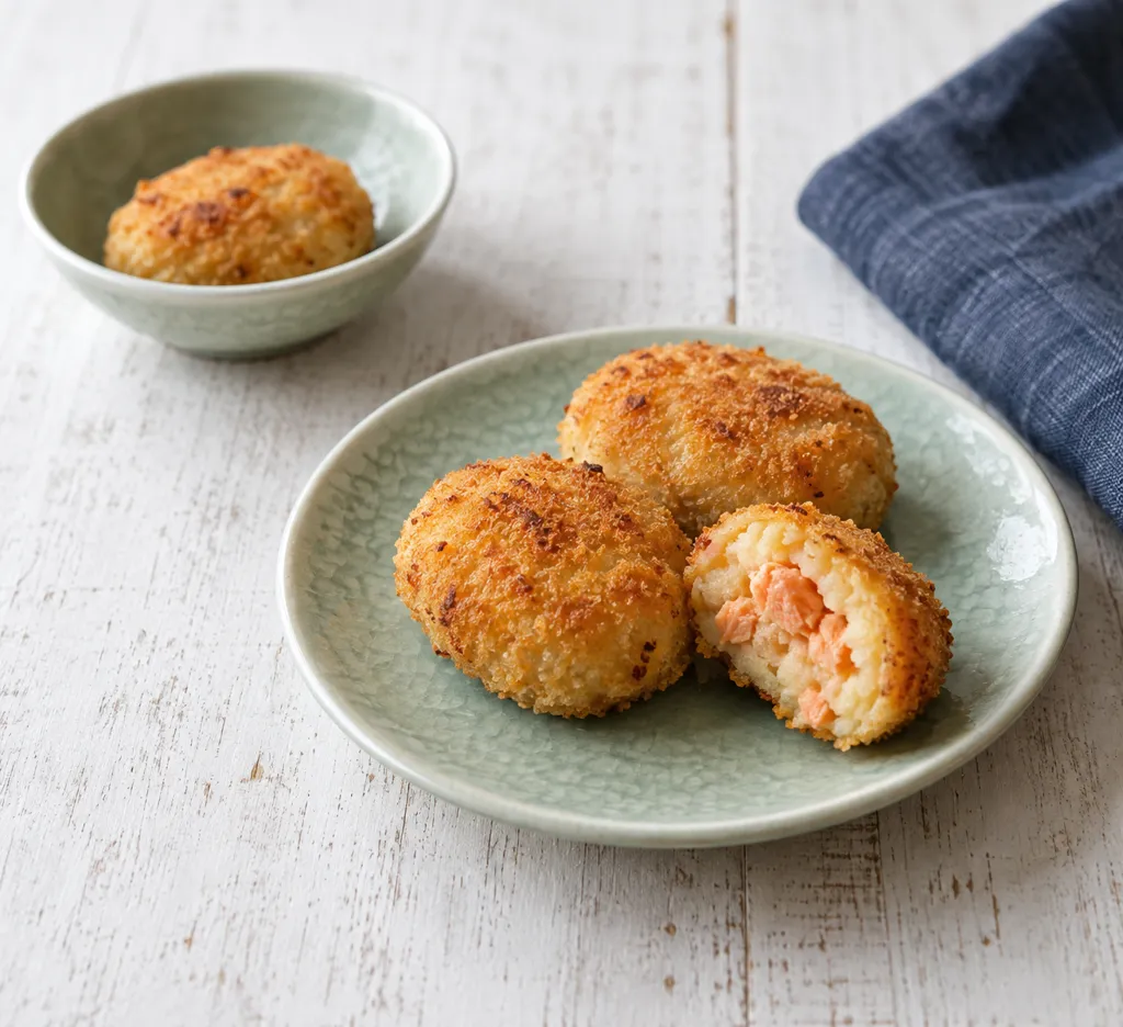 じゃがいもと鮭フレークの焼きコロッケの完成イメージ