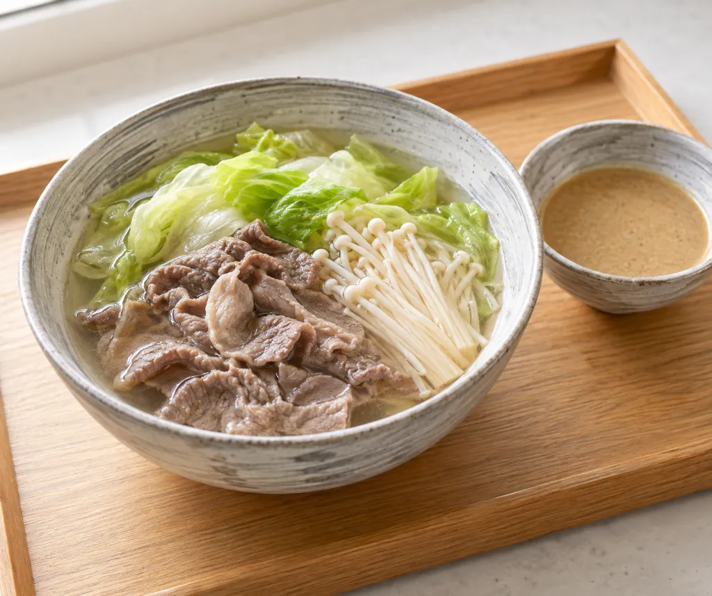 牛もも肉とレタスのしゃぶしゃぶの完成イメージ
