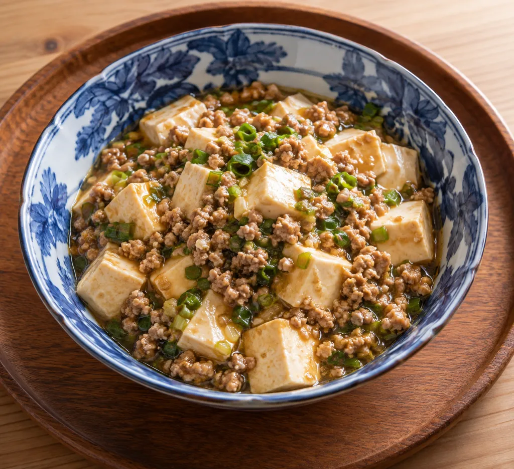 豚ひき肉とねぎの麻婆豆腐の完成イメージ