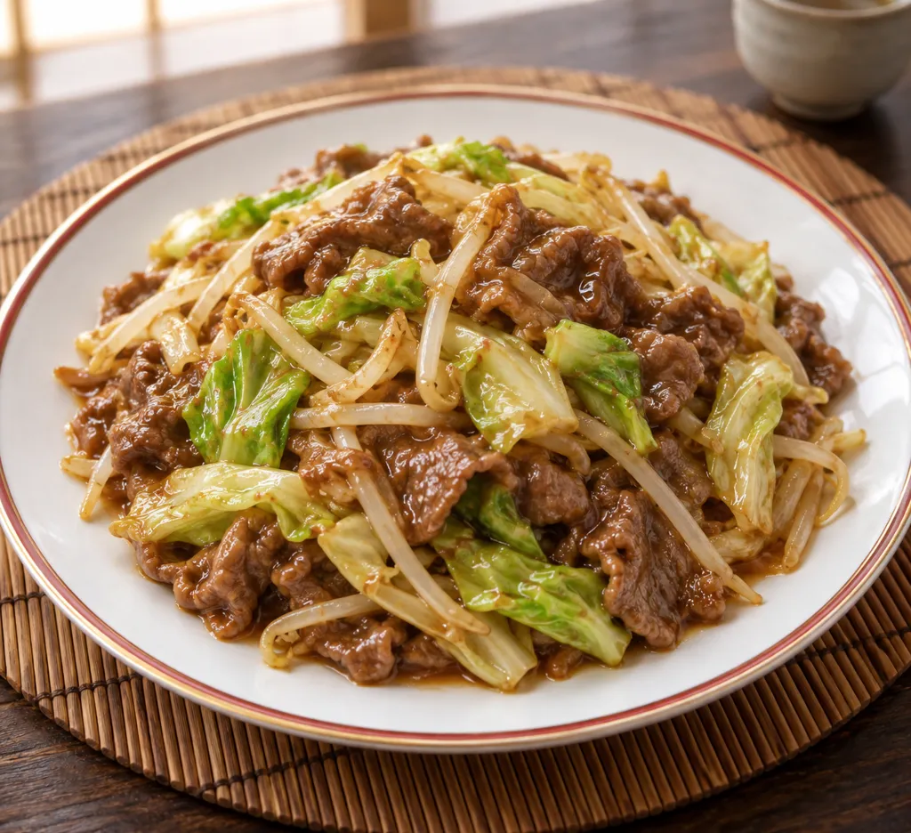 牛肉とキャベツの味噌炒めの完成イメージ
