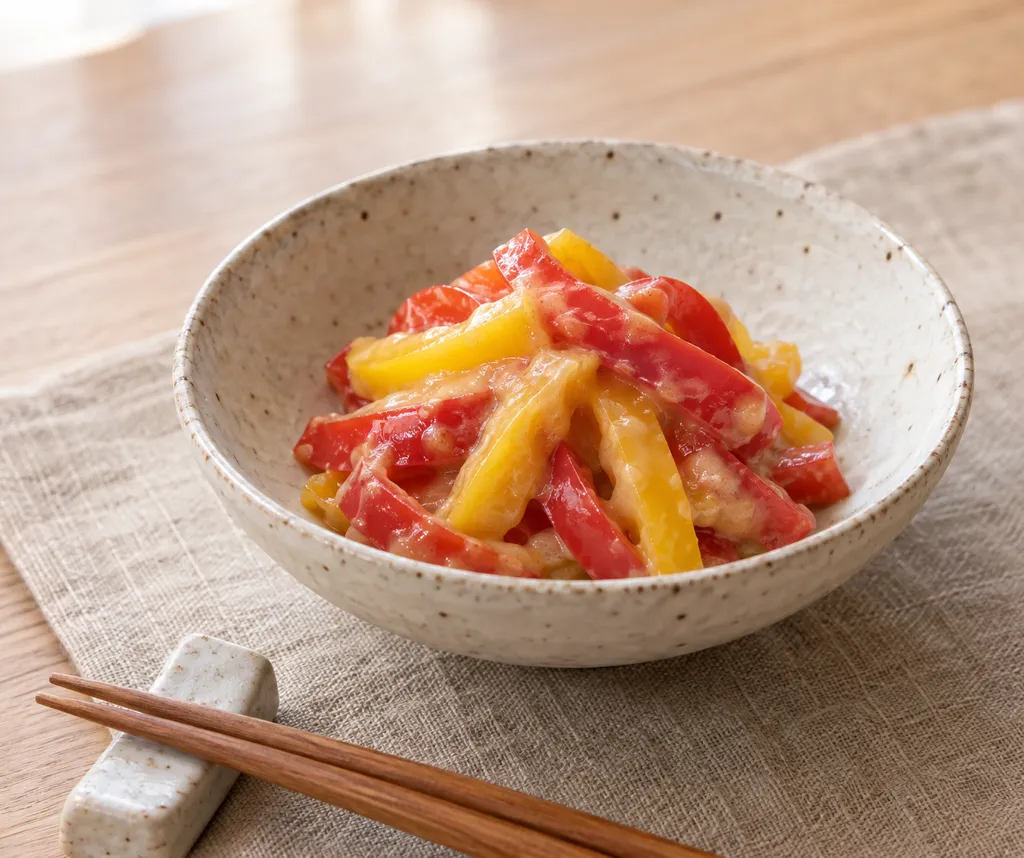 パプリカの酢味噌和えの完成イメージ