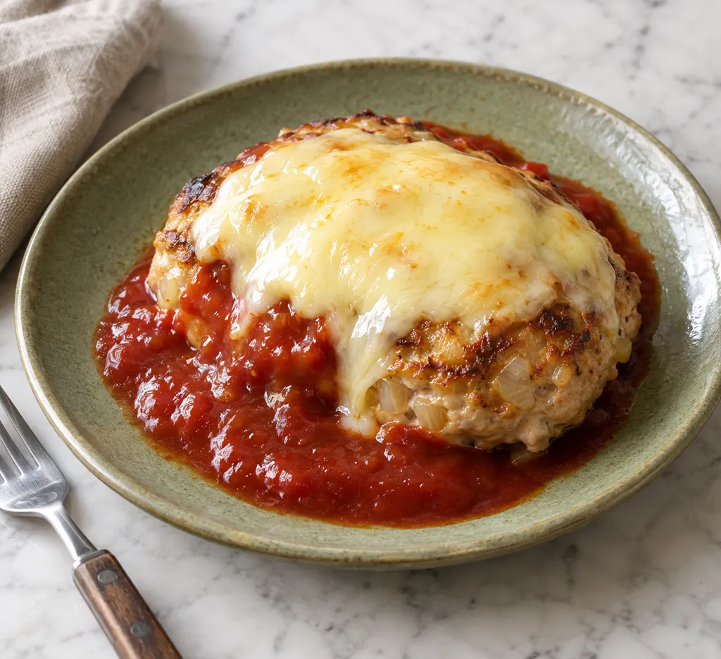 鶏と玉ねぎのチーズハンバーグの完成イメージ
