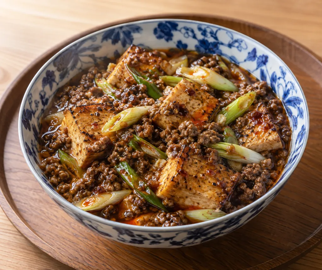 牛ひき肉とねぎの麻婆豆腐の完成イメージ