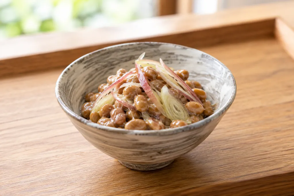 納豆とみょうがのさっぱり和えの完成イメージ