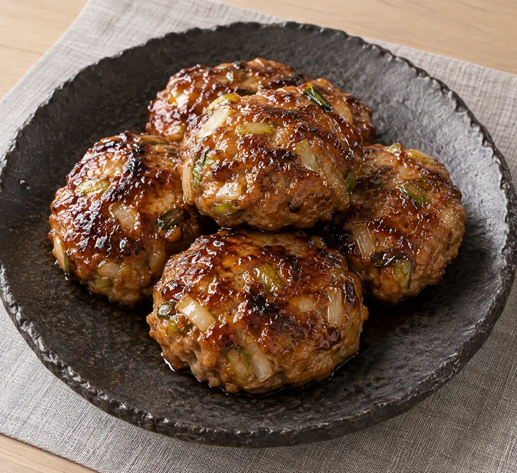 合いびき肉とねぎのつくね焼きの完成イメージ