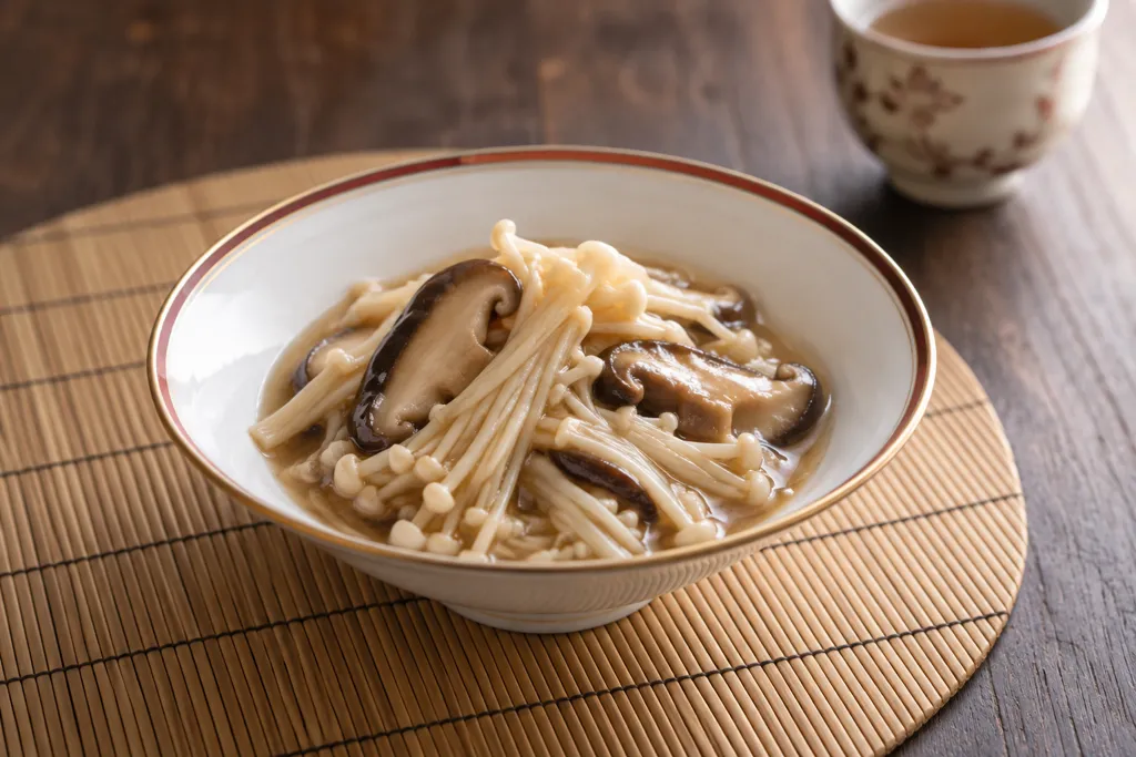 えのきとしいたけの中華蒸しの完成イメージ