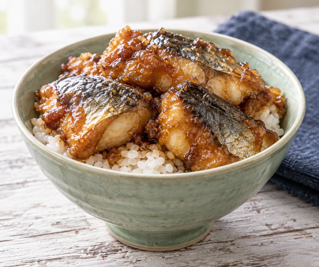 めかじきのしょうが味噌から揚げ丼の完成イメージ