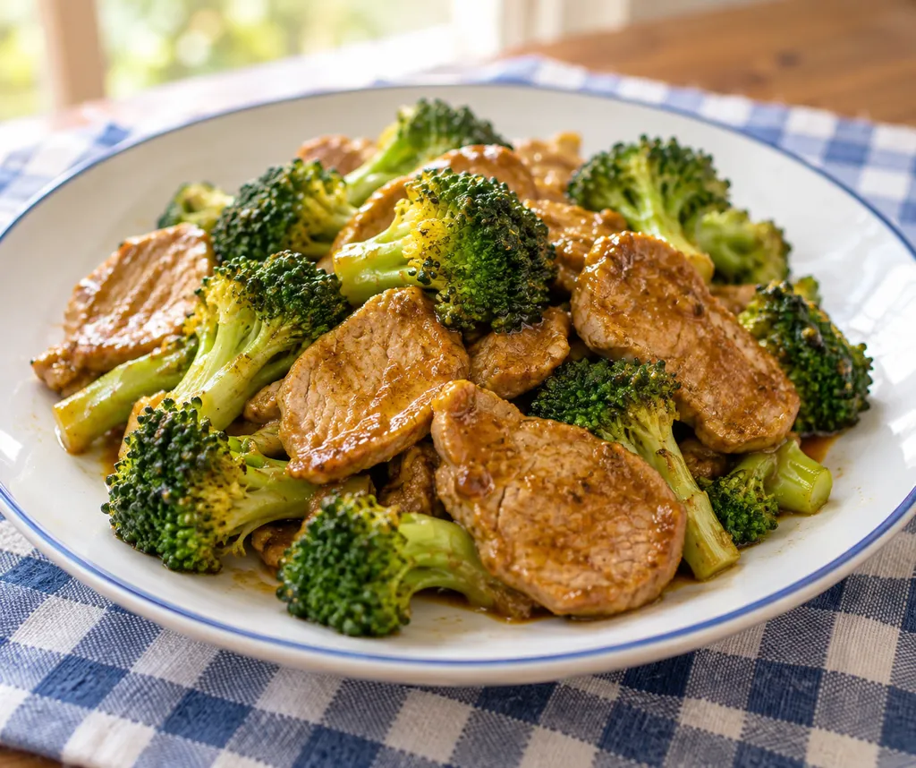 豚ヒレ肉とブロッコリーのカレー炒めの完成イメージ