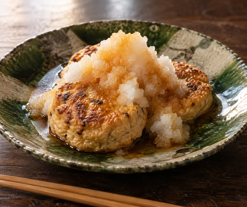 がんもどきと大根のおろしだし醤油焼きの完成イメージ