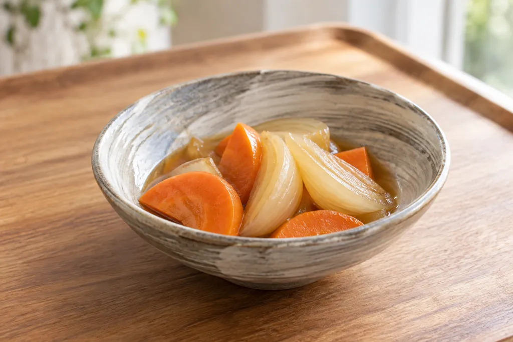 玉ねぎとにんじんの含め煮の完成イメージ