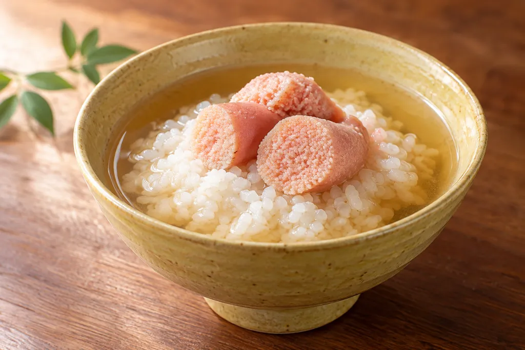 たらこのだし茶漬けの完成イメージ