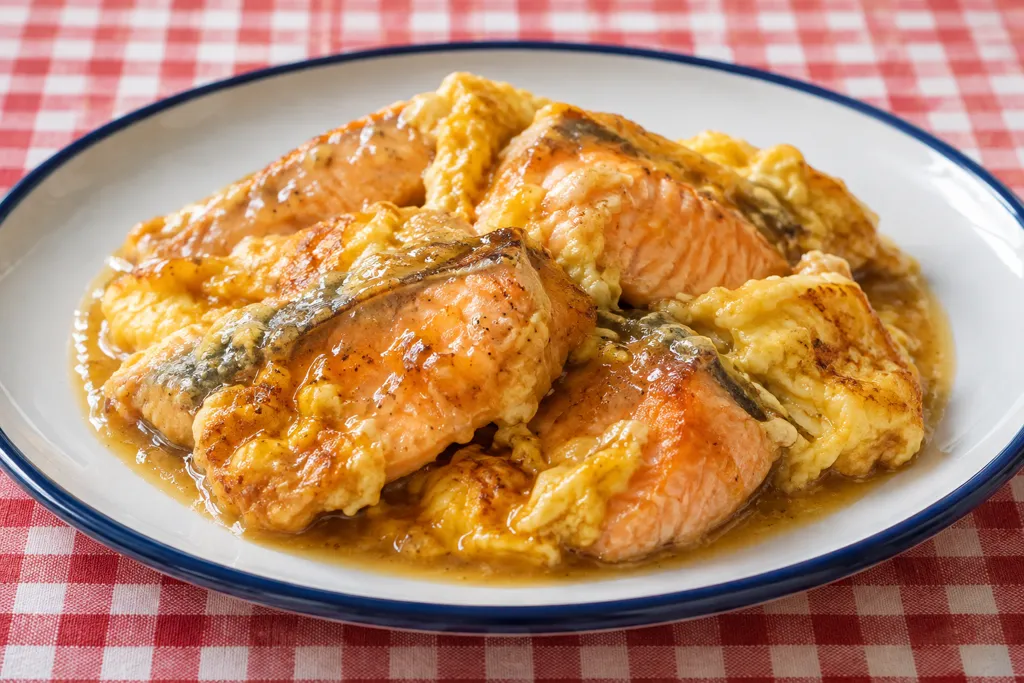鮭と卵のレモンバター焼きの完成イメージ