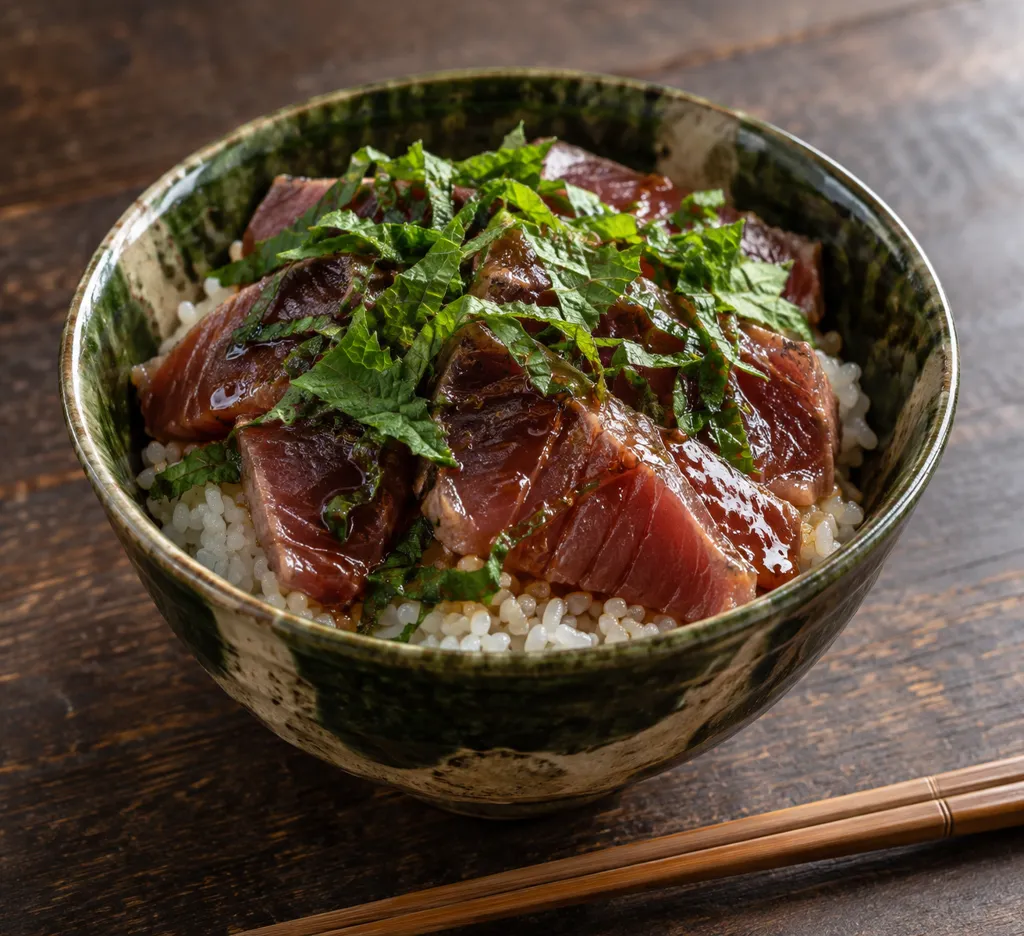 かつおと大葉の海鮮丼の完成イメージ