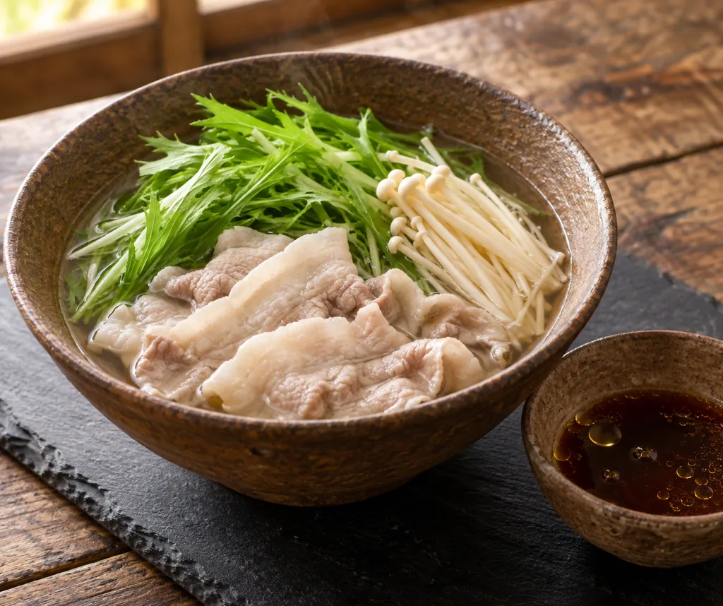 豚バラ肉と水菜の簡単しゃぶしゃぶの完成イメージ
