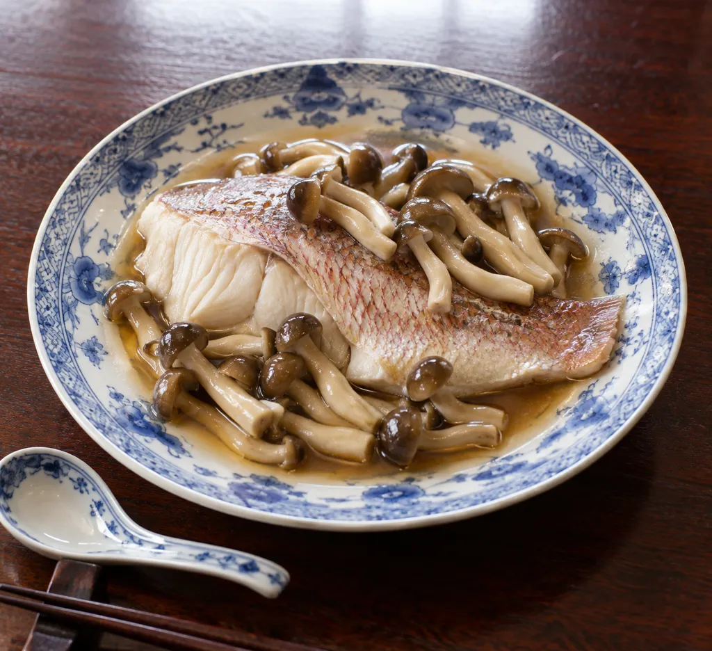 たいとしめじの中華蒸しの完成イメージ