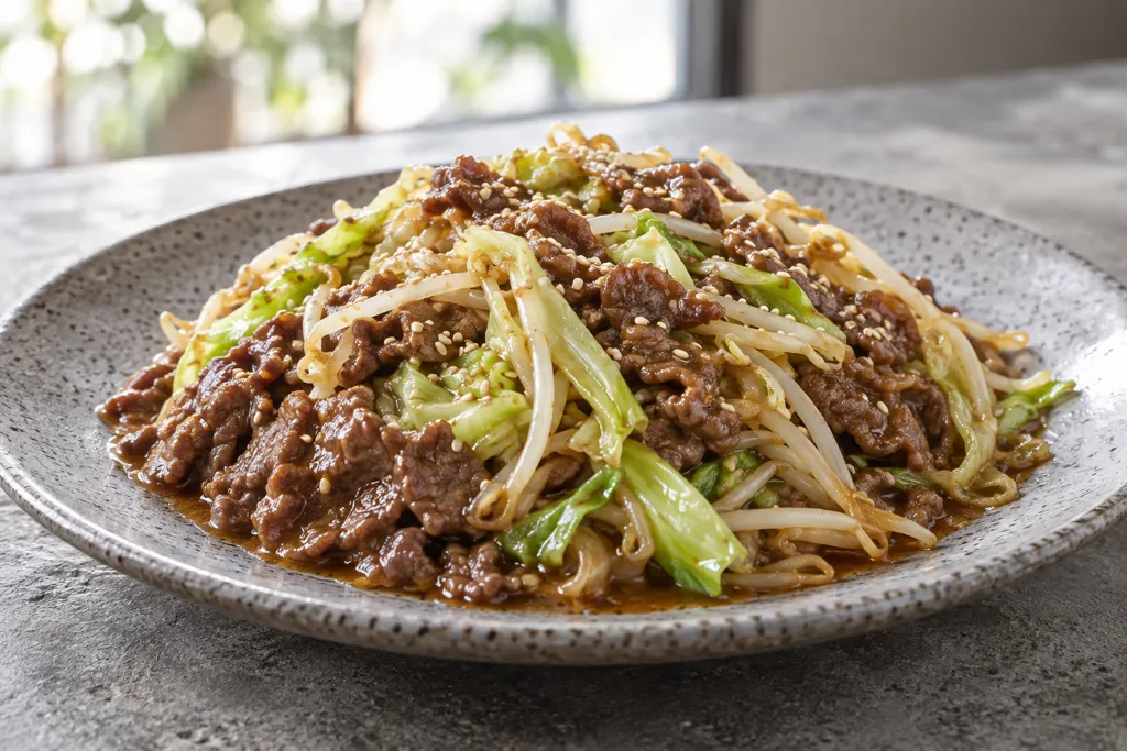牛肉とキャベツのプルコギの完成イメージ