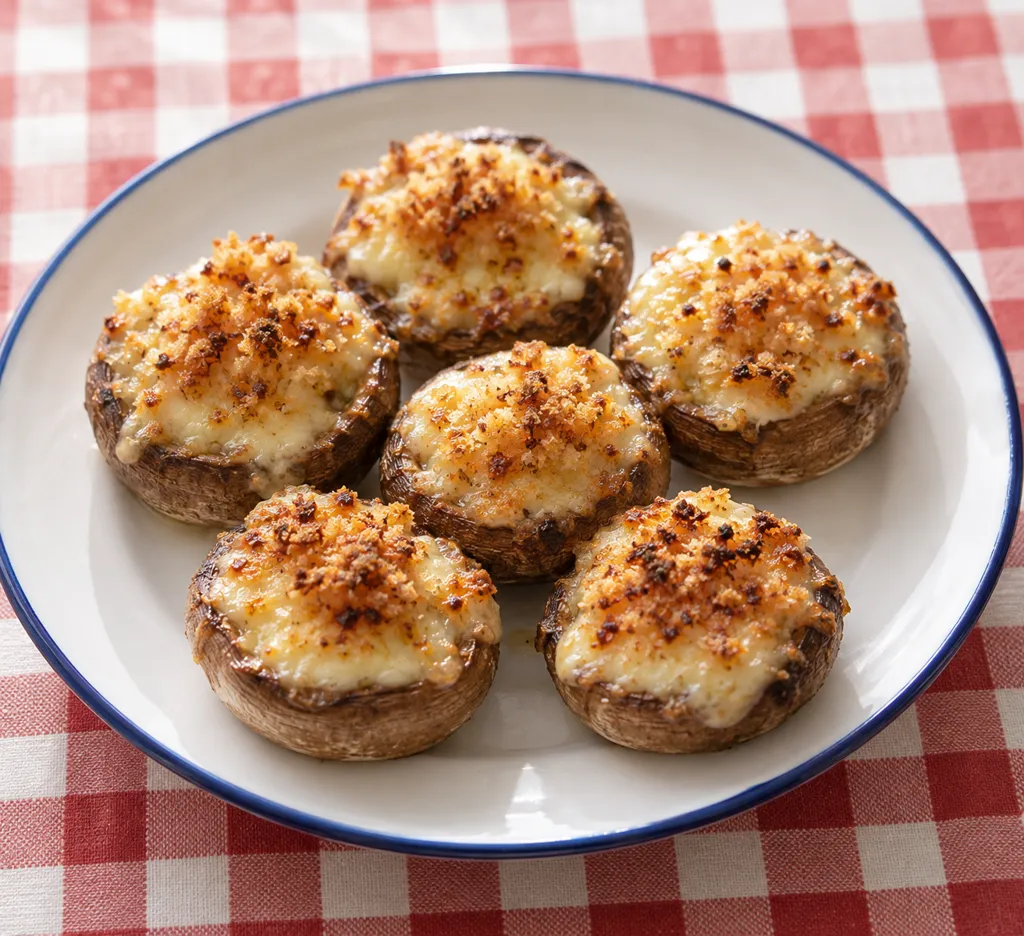 マッシュルームのチーズ詰め焼きの完成イメージ
