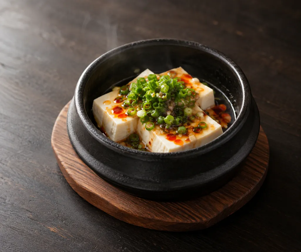 豆腐とねぎの韓国風冷ややっこの完成イメージ