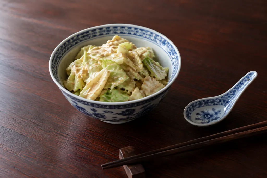 キャベツと練りごまの中華ごま味噌和えの完成イメージ