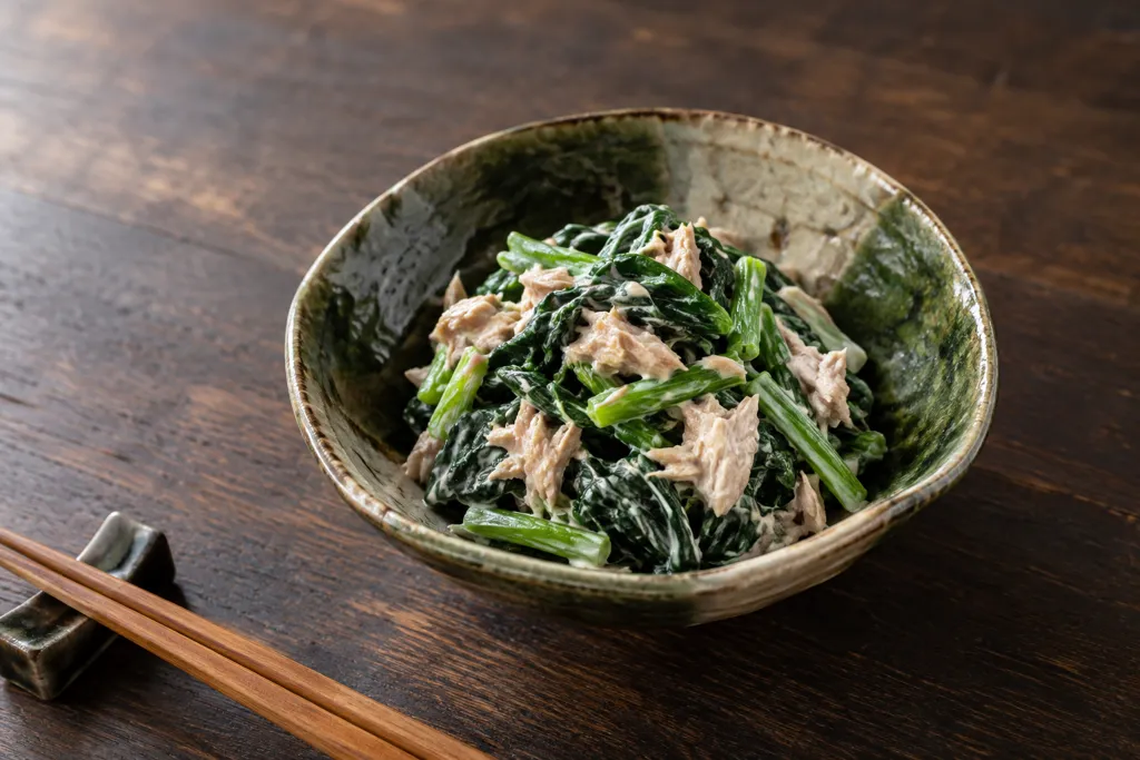 ほうれん草のツナマヨ和えの完成イメージ