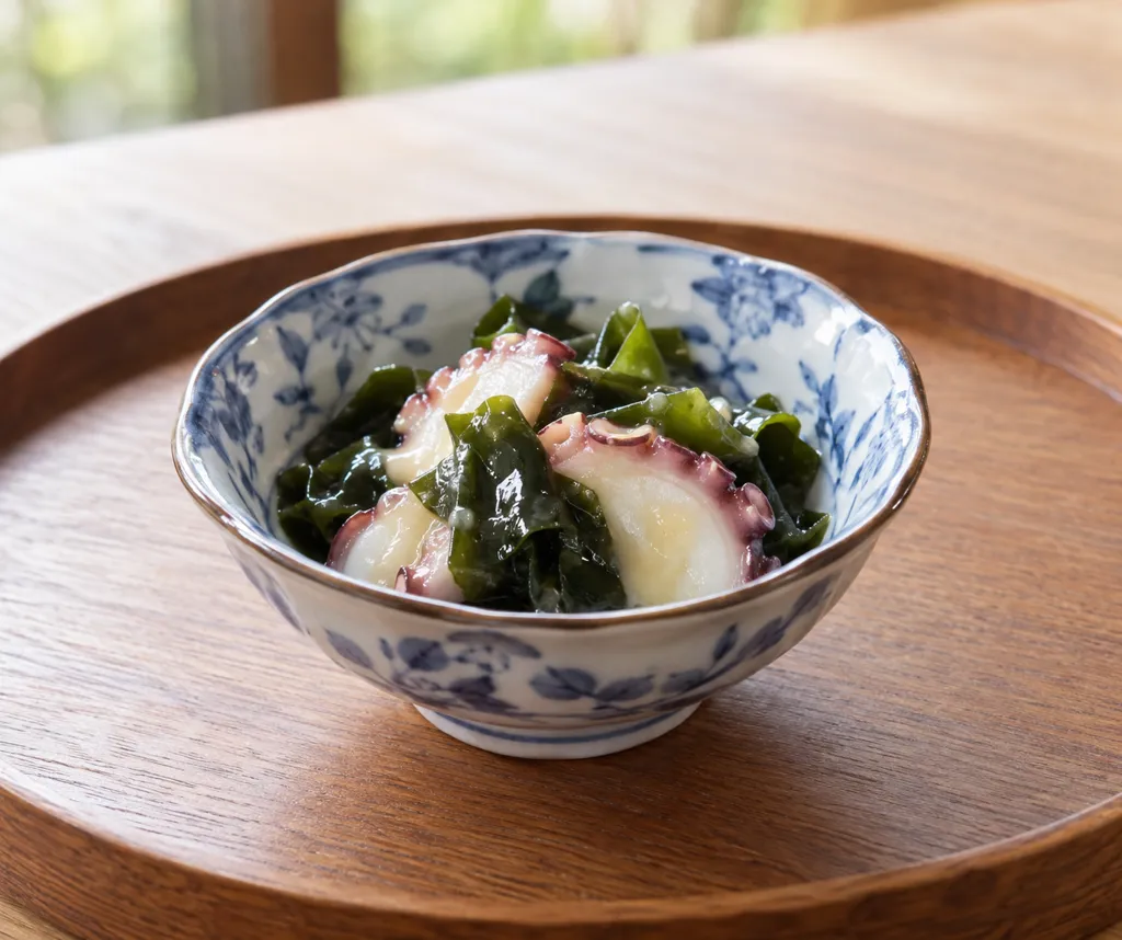 生わかめとたこの酢味噌和えの完成イメージ