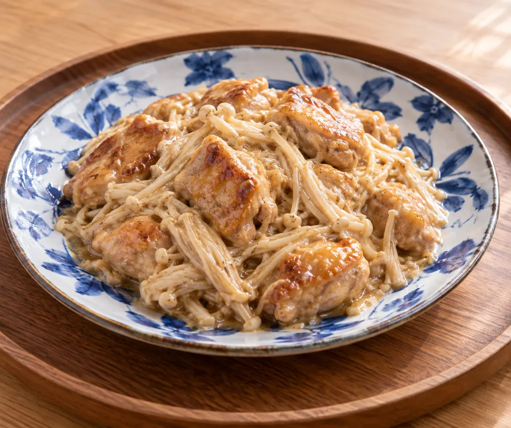 鶏もも肉とえのきのさっぱりマヨ焼きの完成イメージ