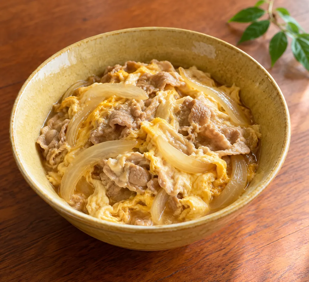 豚こま肉と玉ねぎの卵とじの完成イメージ