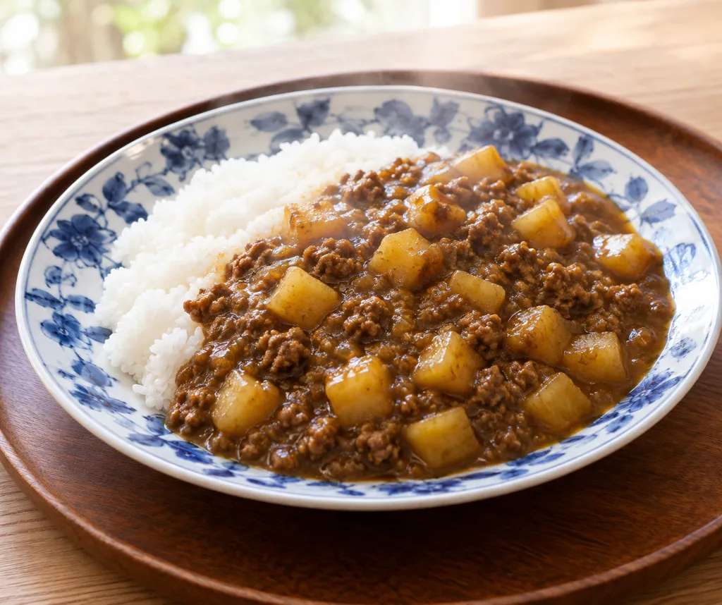合いびき肉とじゃがいものそぼろカレーの完成イメージ