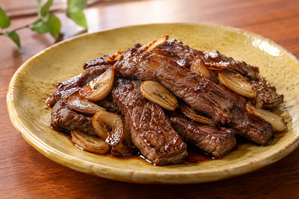 牛肉のにんにく醤油炒めの完成イメージ
