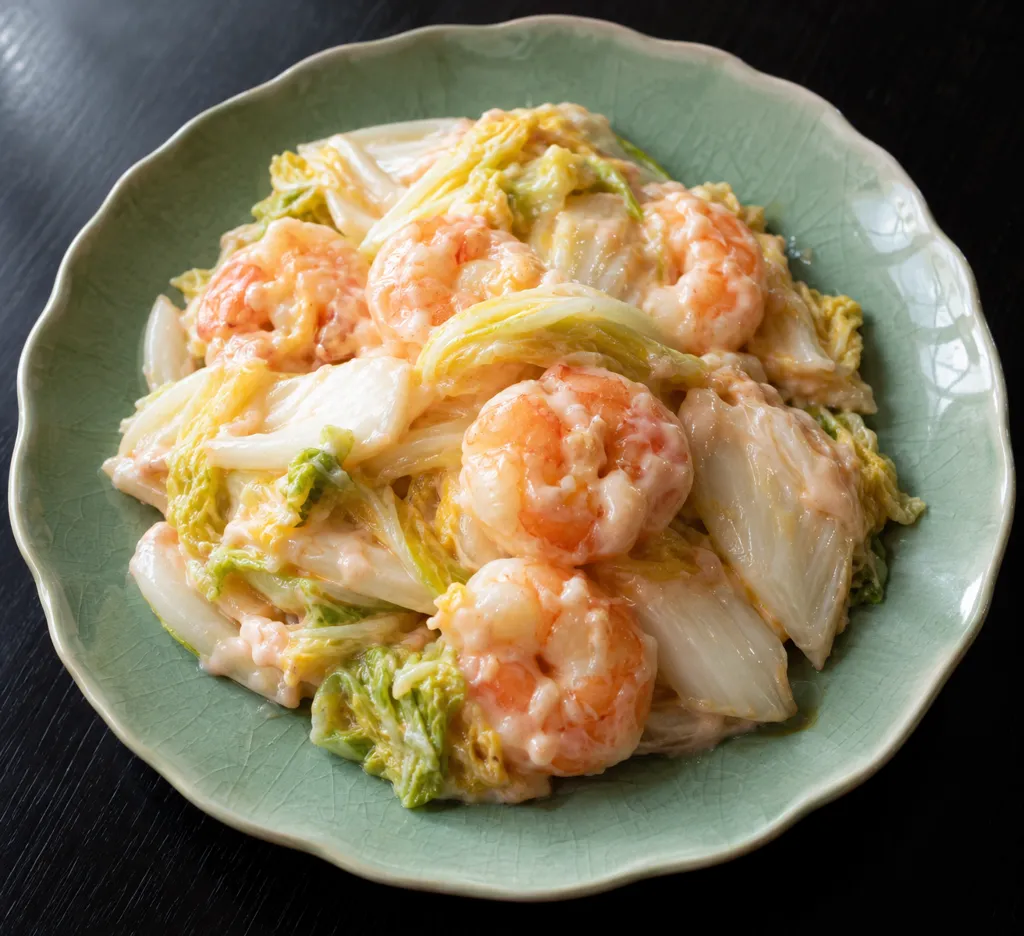 えびと白菜のしょうが風味中華マヨの完成イメージ