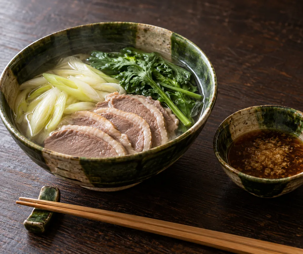 鴨肉とねぎのしゃぶしゃぶの完成イメージ